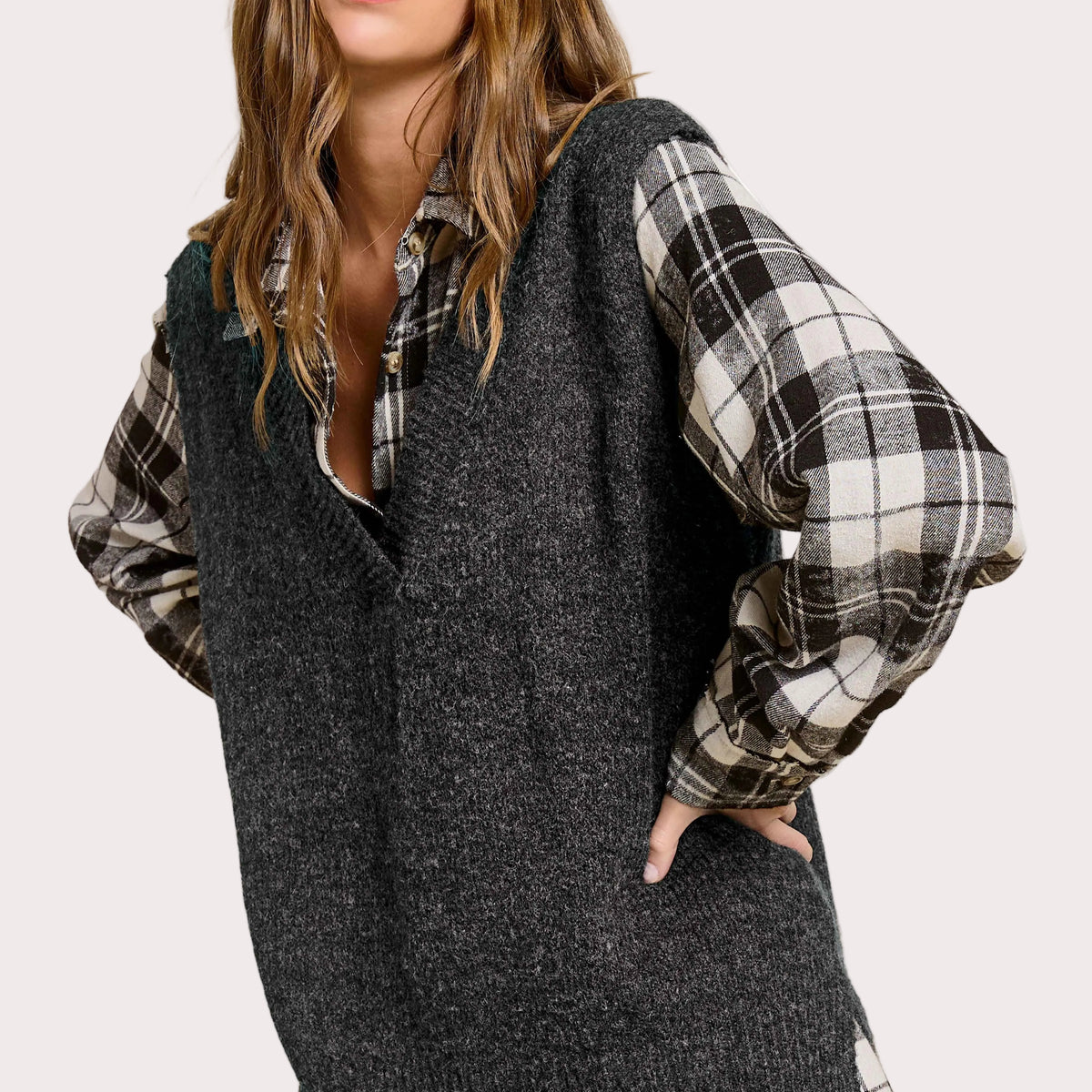 Oversized Sweater Vest