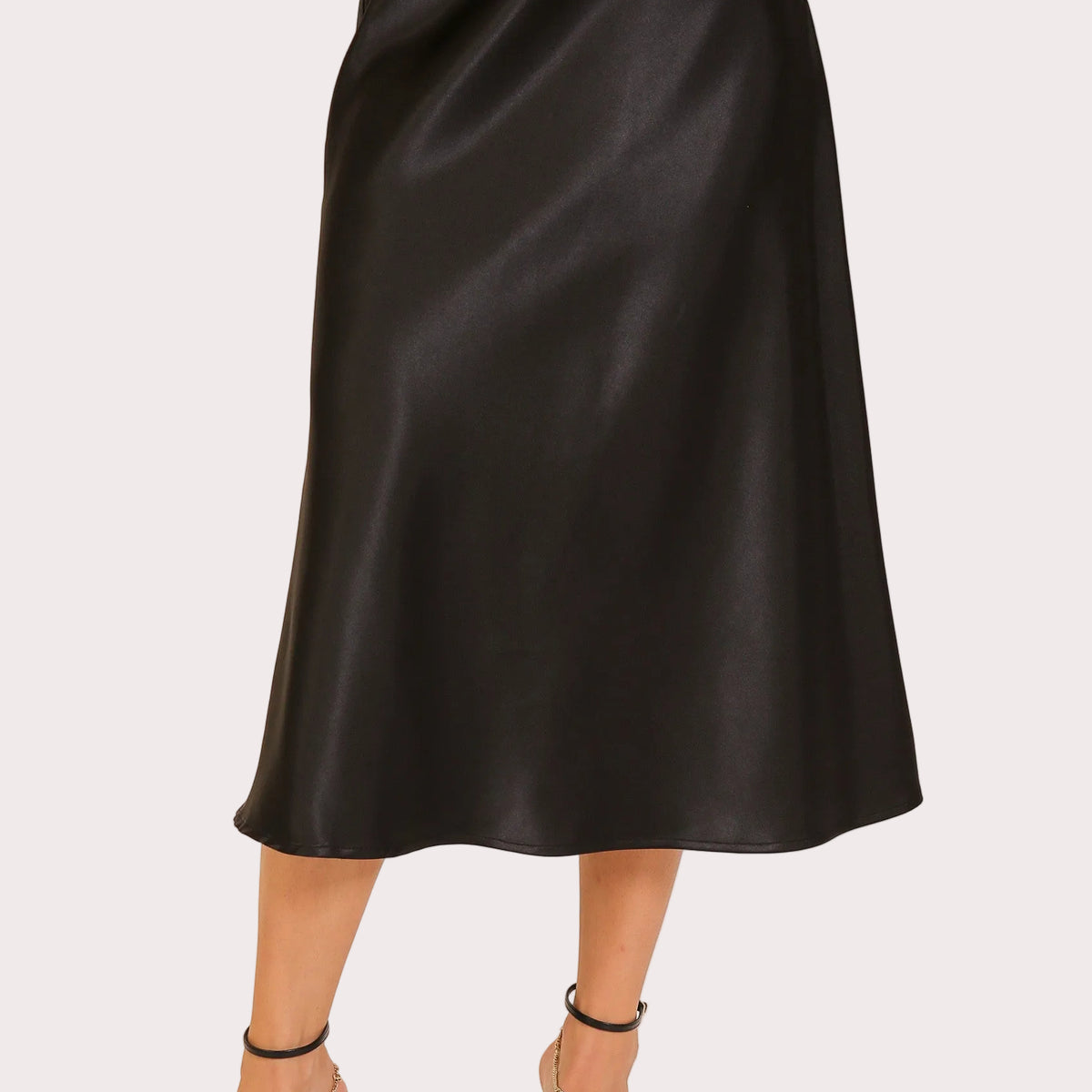Satin A-Line Midi Skirt