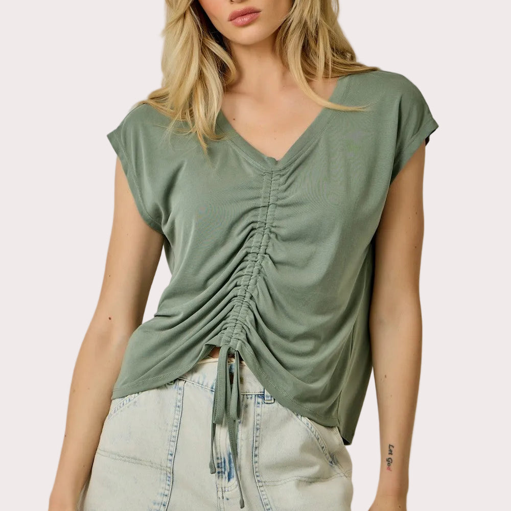 Front Ruche Tie Top