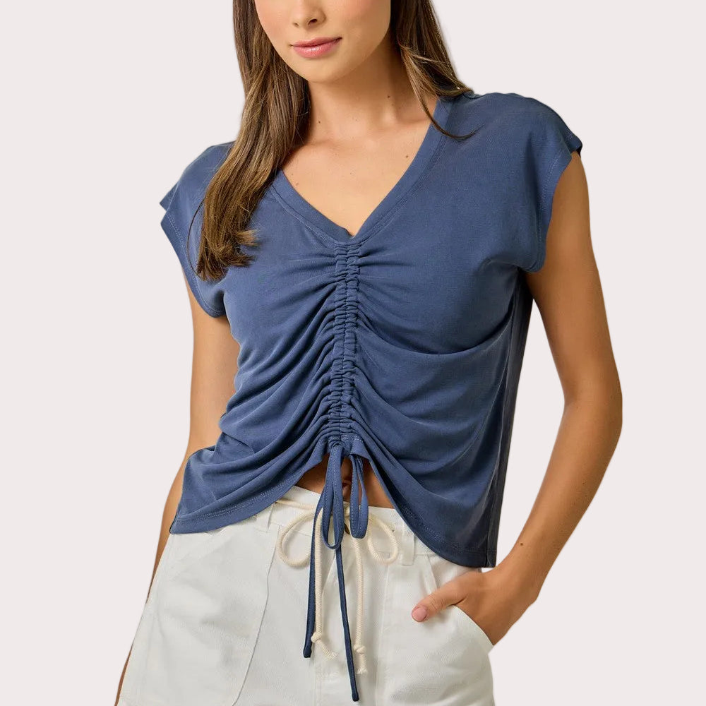 Front Ruche Tie Top