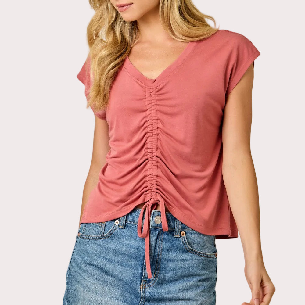 Front Ruche Tie Top