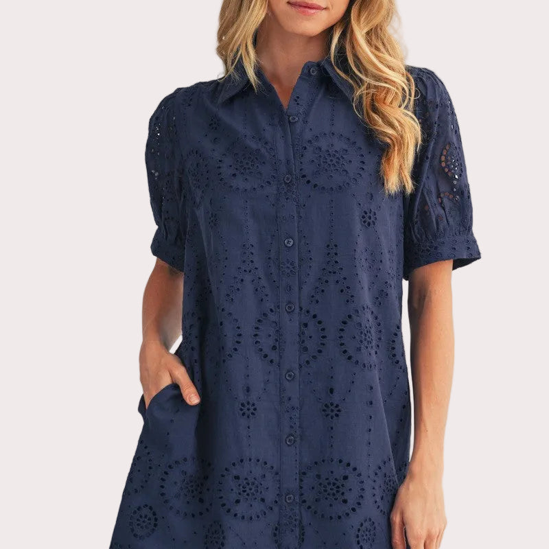 Eyelet Shirt Dress