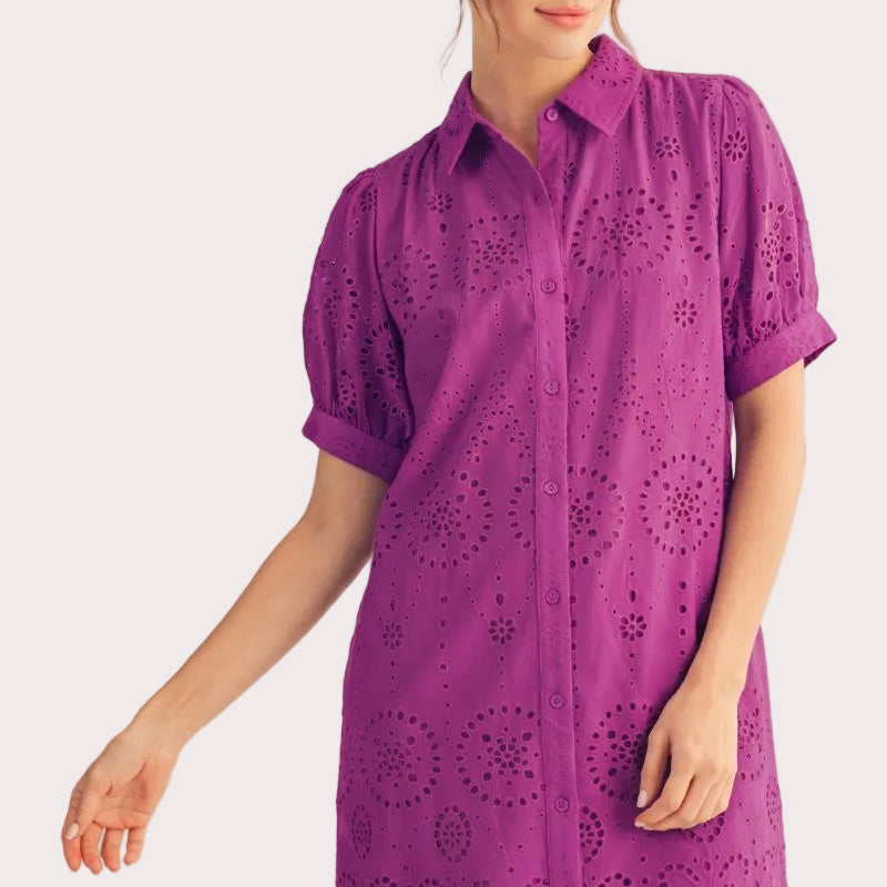 Eyelet Shirt Dress