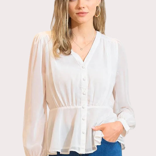 Elegant Peplum Blouse