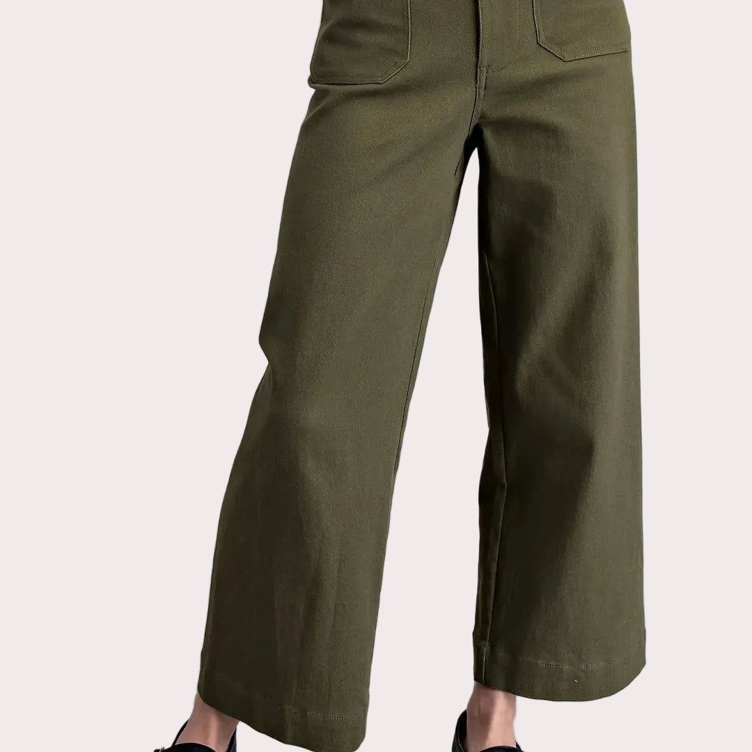 Washed Patch Pocket Pants