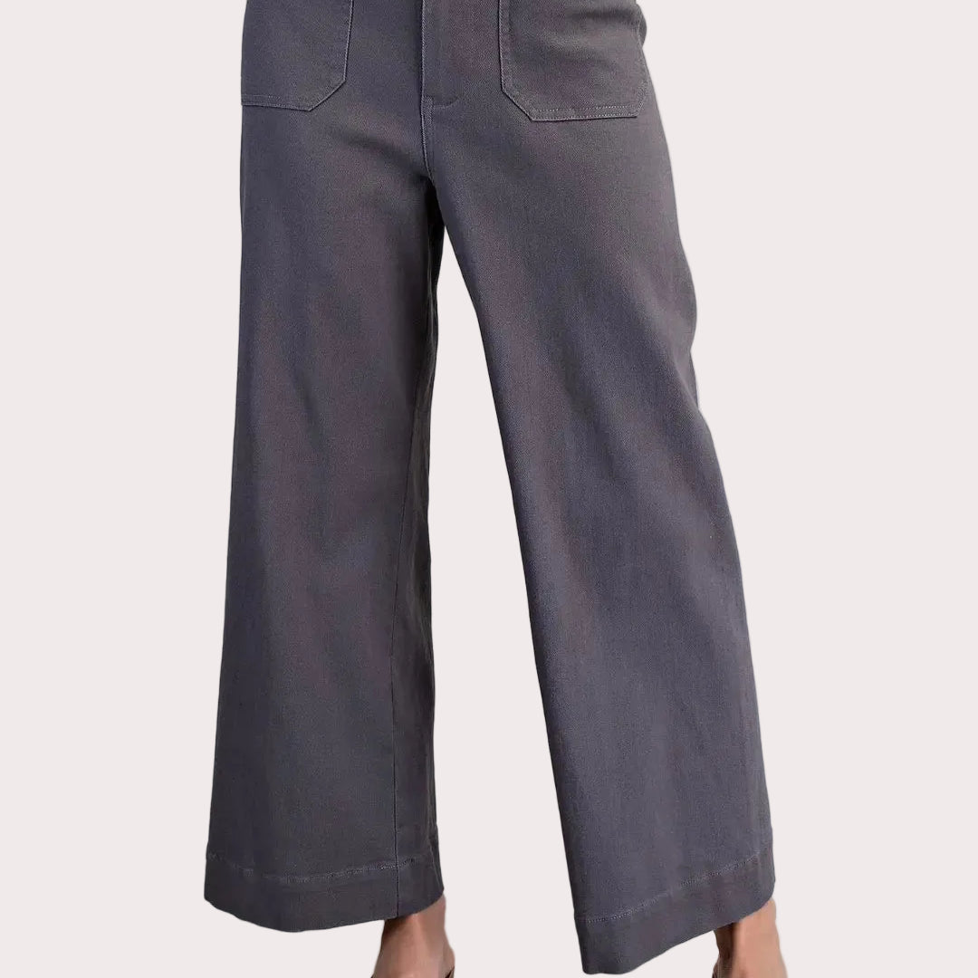 Washed Patch Pocket Pants