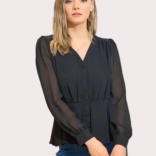 Elegant Peplum Blouse