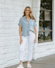 Load image into Gallery viewer, Chambray Folded Sleeve Top
