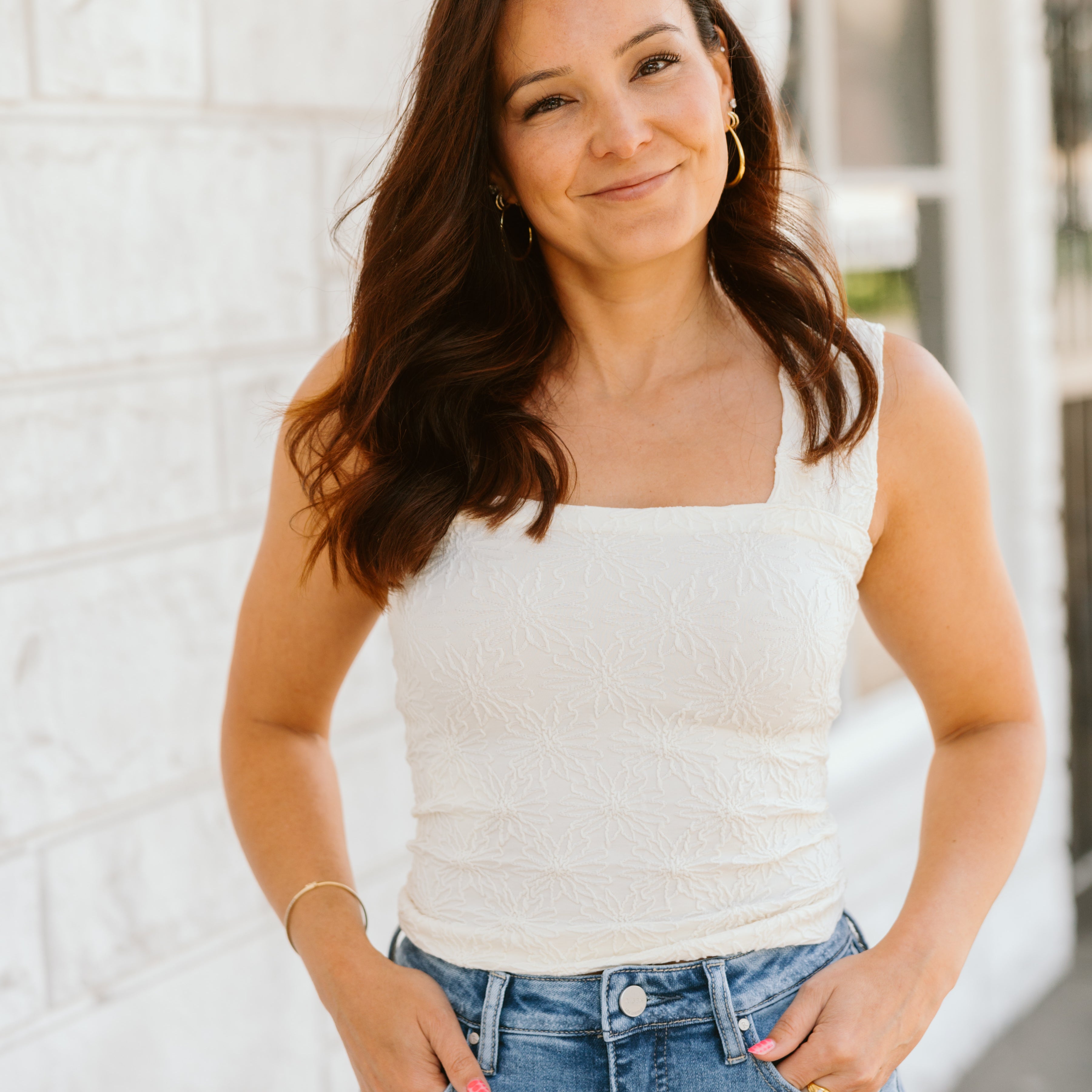 Floral Jacquard Tank Top