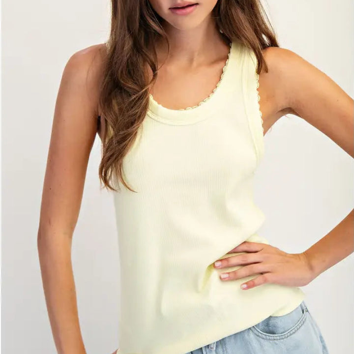 Lace Trim Tank Top