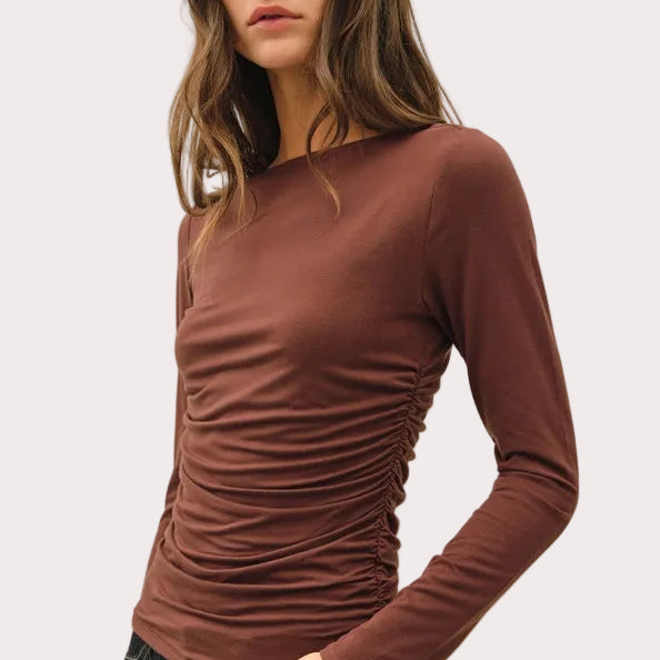 Ruched Long Sleeve Top