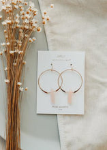 Load image into Gallery viewer, JaxKelly Rose Quartz Hoop