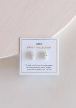 Load image into Gallery viewer, JaxKelly White Druzy Bar Earrings
