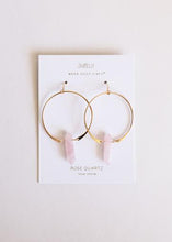 Load image into Gallery viewer, JaxKelly Rose Quartz Hoop