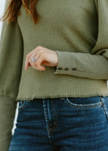 Load image into Gallery viewer, Puff Sleeve Waffle Knit Top
