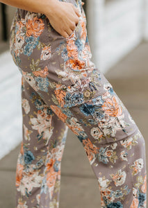 Floral Print Cargo Pants