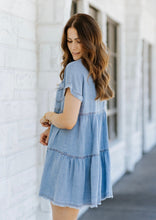Load image into Gallery viewer, Tiered Babydoll Denim Dress
