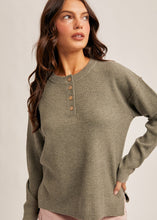 Load image into Gallery viewer, Button Waffle Knit Top
