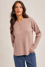 Load image into Gallery viewer, Button Waffle Knit Top
