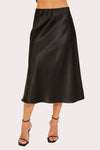 Satin A-Line Midi Skirt