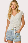 Front Ruche Tie Top