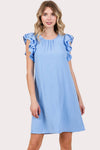 Flutter Sleeve Shift Dress
