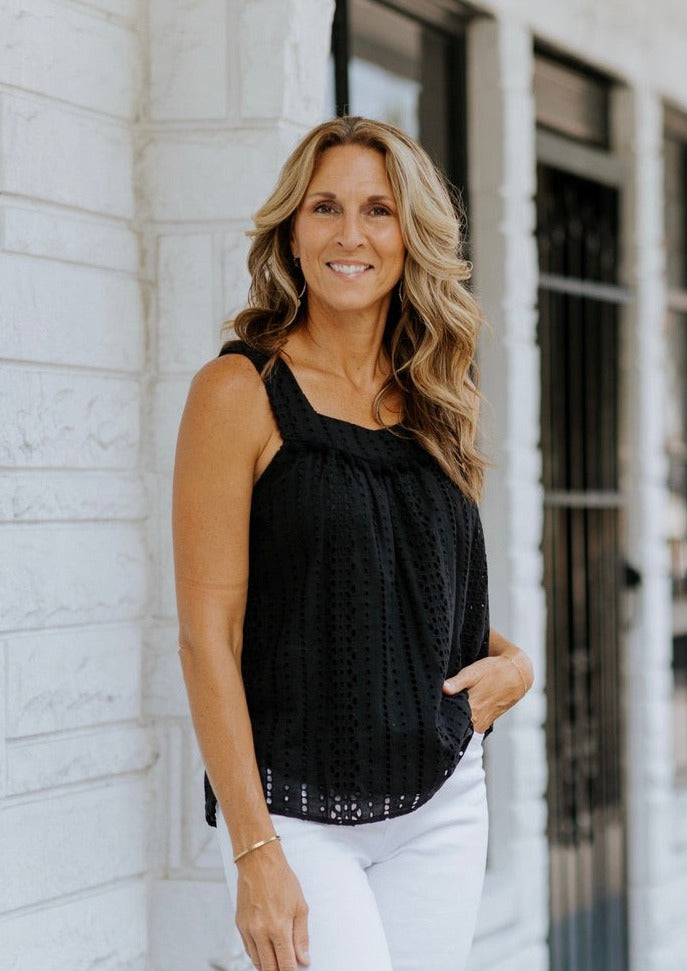 Eyelet Detail Top