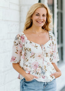 Romantic Floral Top