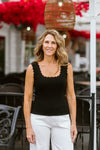 Scallop Trim Knit Top