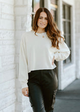 Load image into Gallery viewer, Raw Hem Crop Sweatshirt
