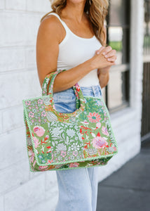 Quilted Patchwork Tote Bag
