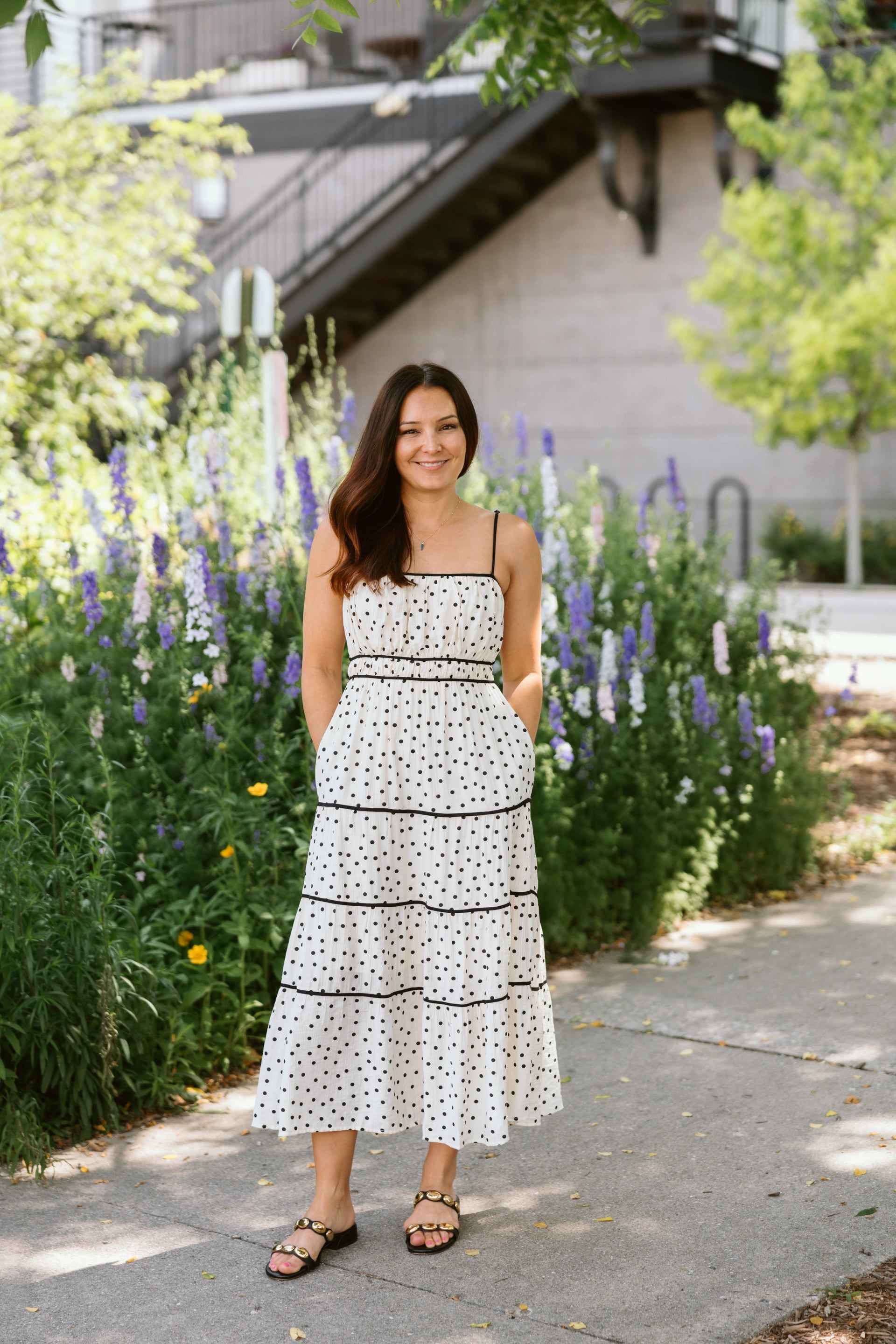 polka dot midi dresses Regio Midi Dress in Polka Dot Green 0