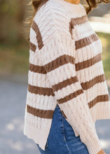 Load image into Gallery viewer, Stripe Cable Knit Sweater
