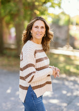 Load image into Gallery viewer, Stripe Cable Knit Sweater
