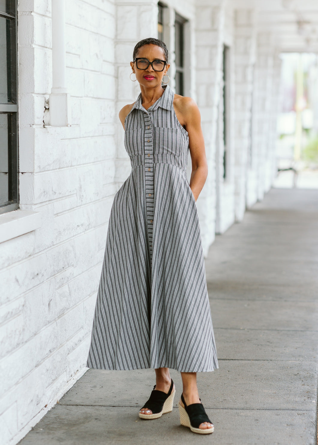 Stevie Striped Midi Dress