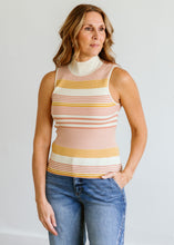 Load image into Gallery viewer, Stripe Mock Neck Top
