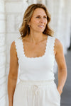 Scallop Trim Knit Top