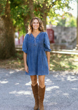 Load image into Gallery viewer, Pleated Denim Dress
