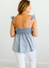 Load image into Gallery viewer, Chambray Flutter Top
