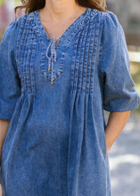 Load image into Gallery viewer, Pleated Denim Dress
