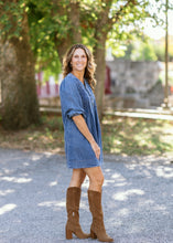 Load image into Gallery viewer, Pleated Denim Dress
