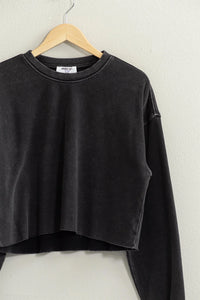 Raw Hem Crop Sweatshirt