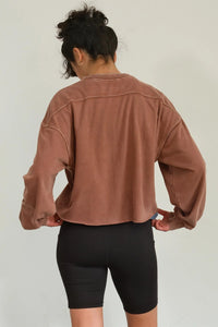 Raw Hem Crop Sweatshirt