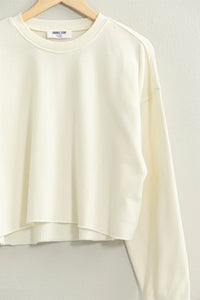Raw Hem Crop Sweatshirt