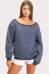 Off-Shoulder Stripe Sweatshirt