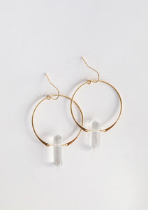 JaxKelly Clear Quartz Hoop