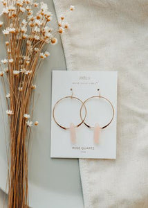 JaxKelly Rose Quartz Hoop