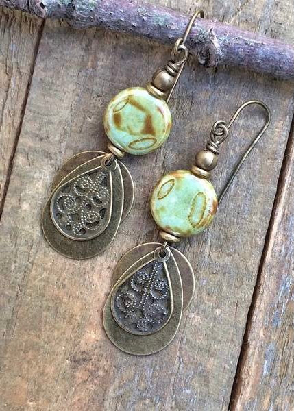 Rustica Brass Drop Boho Earrings