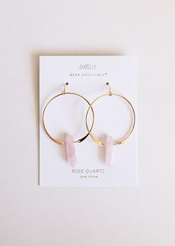 JaxKelly Rose Quartz Hoop