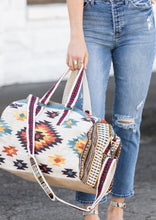 Load image into Gallery viewer, Aztec Print Duffle Bag Ivory
